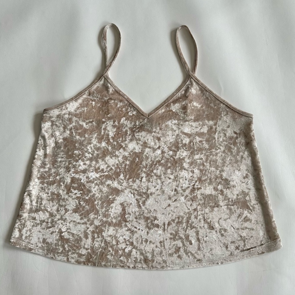 Velour Velvet Cropped Tank Top
